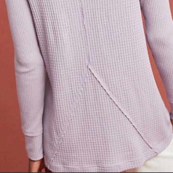Anthro Maeve Pearson Purple Waffle Knit Tee Sweater - Picture 5 of 16